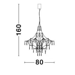 GORO hangandi loftlj. LED 20W 2000lm 3K IP20 Gyllt/kristall - Image 4