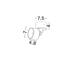 HELMET útivegglj. 7,5cm LED 5W 321lm 3K IP65 antrasít - Image 2