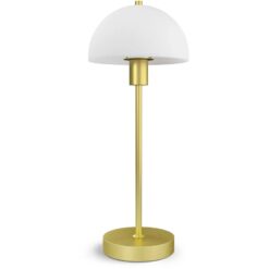VIENDA borðlampi, 40W E14 burstað messing