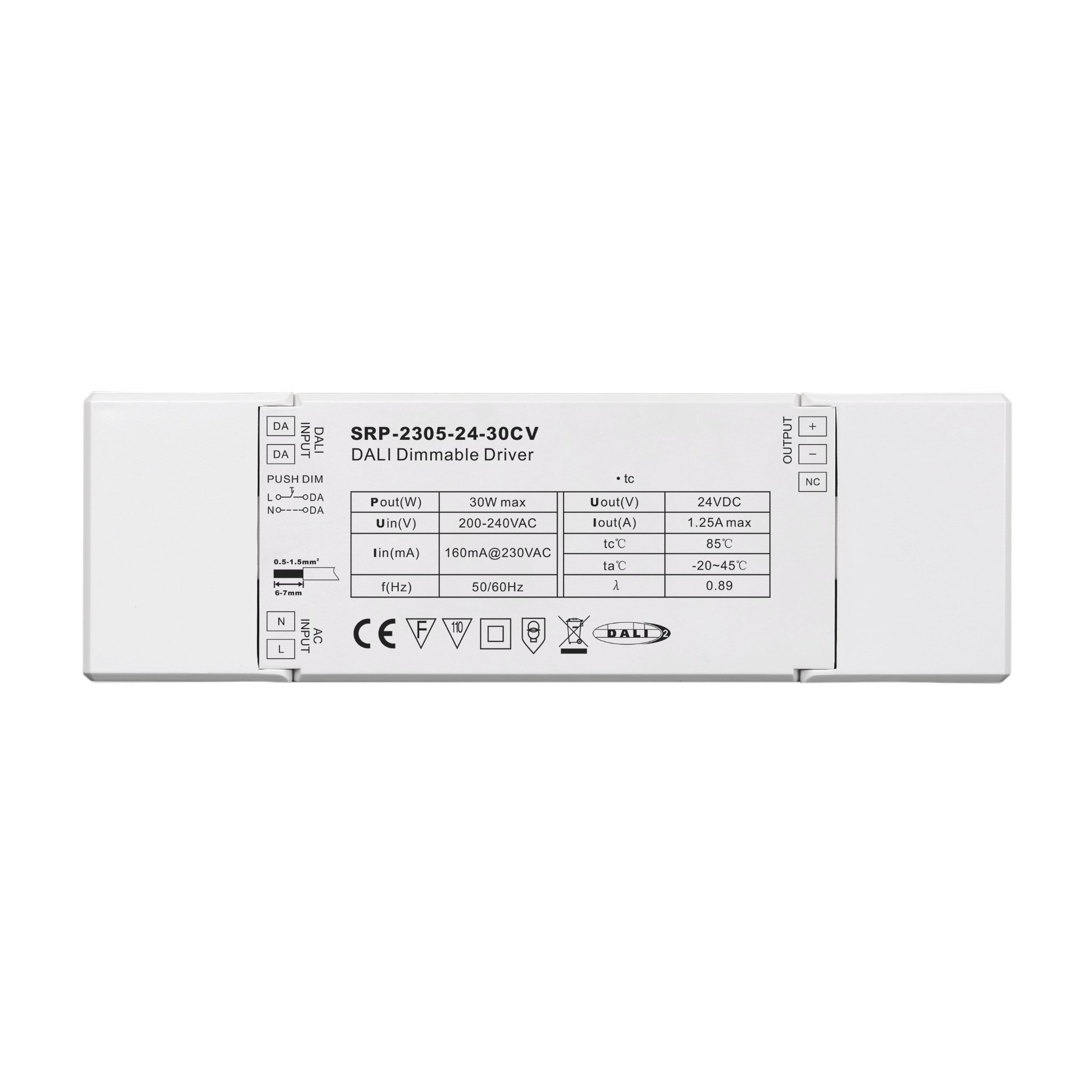 DALI/þrýsti spennir 24V 30W