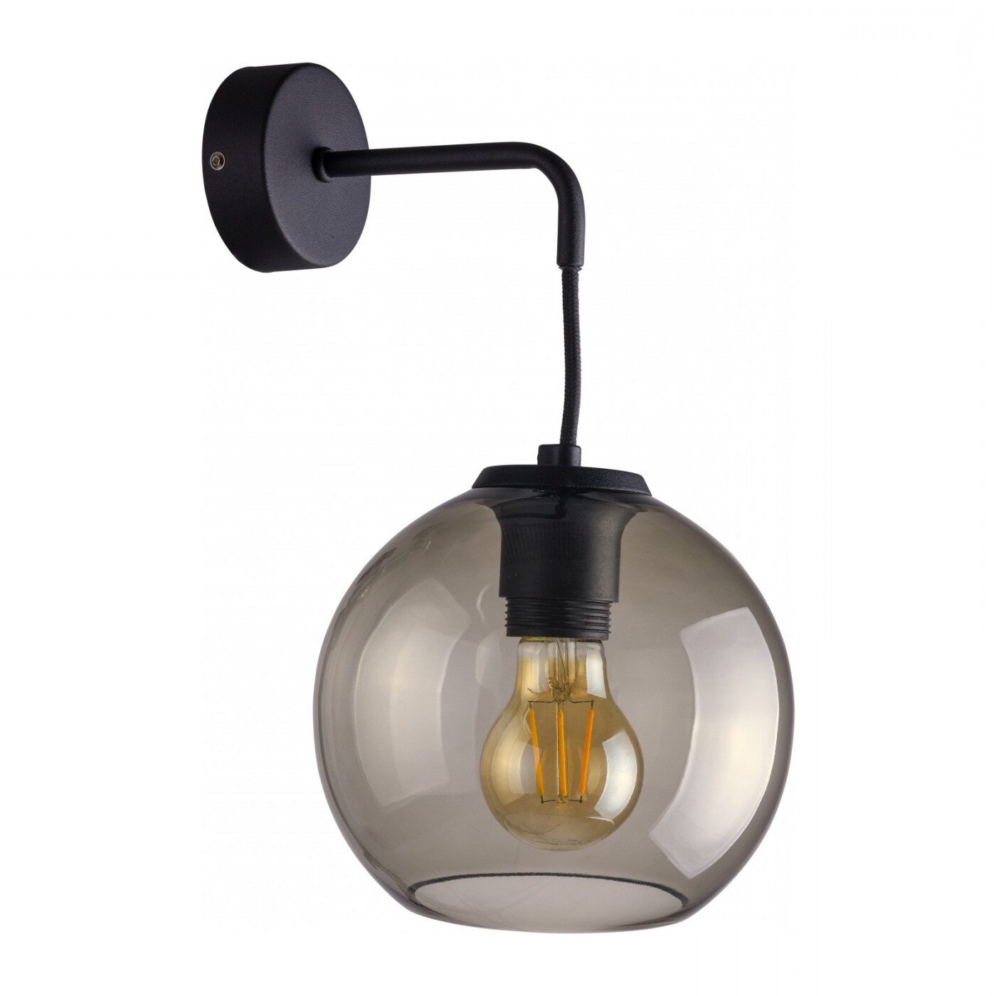 Veggljós VETRO I 60W E27 svart/reykgler