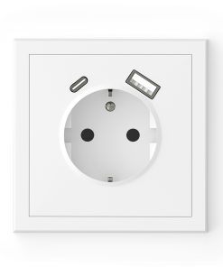 Adria Schuko tengill m/USB A+C hvítur 16 A, 250 V~