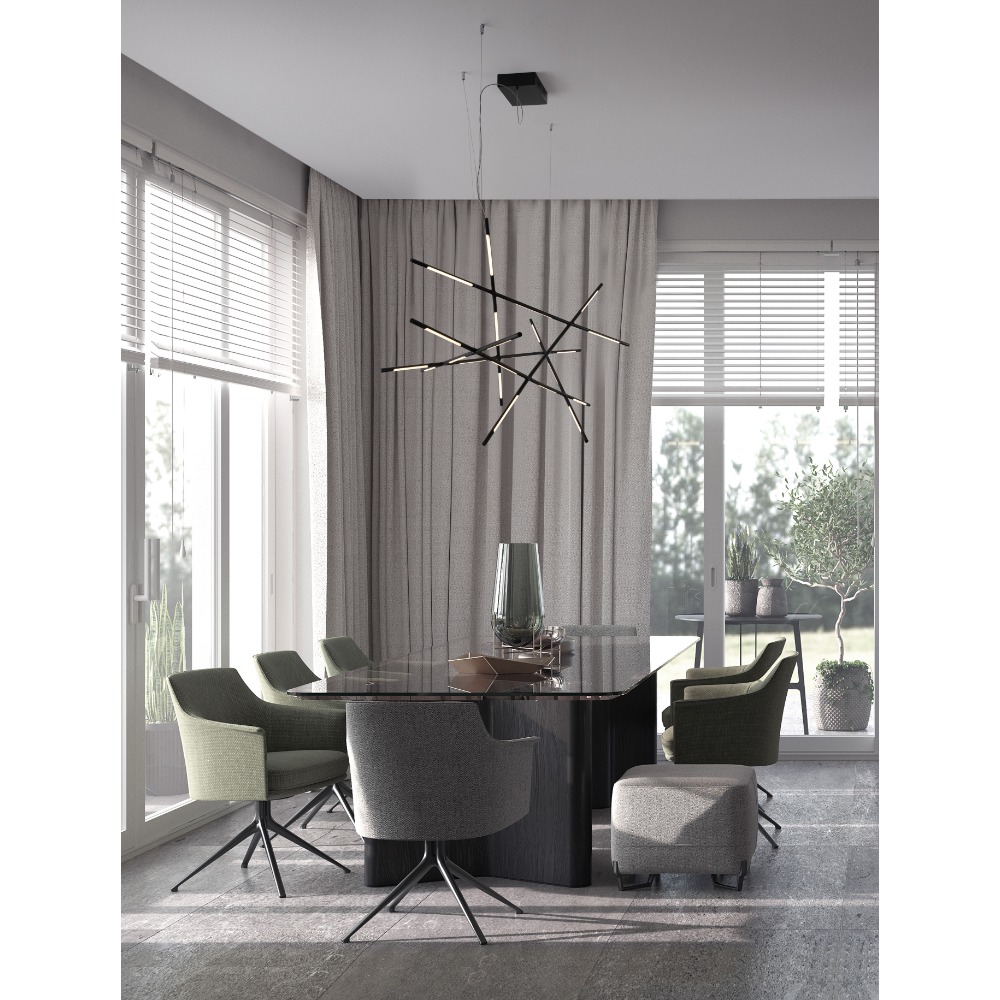 RACCIO hangandi loftlj. LED 92W 6868,23lm 3K IP20 dimmanl. svart - Image 3