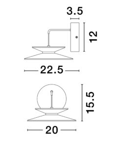 MORFI Veggljós 7W 3K IP20 Dimmanl. Sv. Gyllt - Image 4