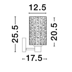 CERTA vegglampi brass/gyllt gler 12W IP20 - Image 3