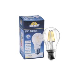 Ledpera A60 6,5W 27K glær E27