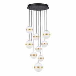 ALAZ hangandi loftlj. LED 81W 3582lm 3K IP20 dimmanl. svart/gyllt
