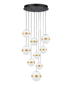 ALAZ hangandi loftlj. LED 81W 3582lm 3K IP20 dimmanl. svart/gyllt