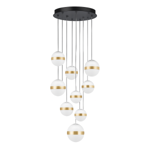 ALAZ hangandi loftlj. LED 81W 3582lm 3K IP20 dimmanl. svart/gyllt