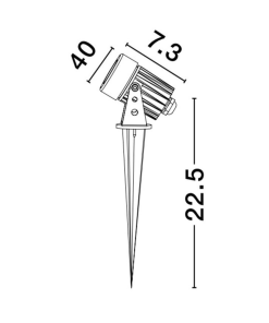 Alternative view of CALIX útiljós LED 3w 3k IP65 svart