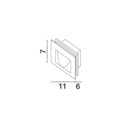 KRYPTON útiljós innfellt LED 3W 3K IP54 sv.grátt - Image 3