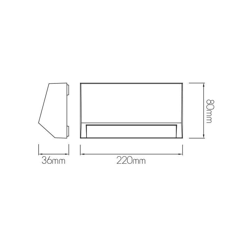 KITO Led útiljós á vegg, 4W 220mm, grátt IP65 - Image 2