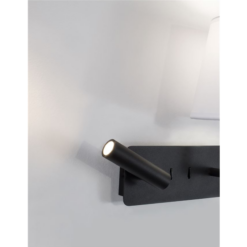 SAVONA veggljós LED 3W 210lm/LED 12W IP20 án peru hvítt/svart - Image 3