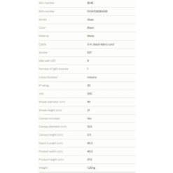 KAJE hangandi Ø40 60W E27 svart - Image 3