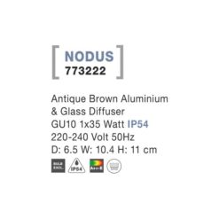NODUS útivegglj. 1x10W GU10 IP54 brúnt/gler - Image 3