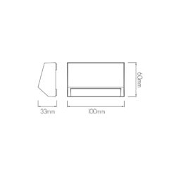 KITO Led útiljós á vegg, 2W 120lm 100mm, hvítt IP65 - Image 2