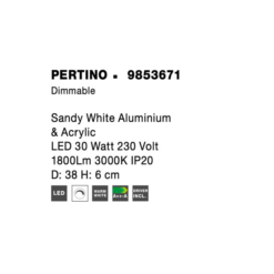PERTINO loftljós Q380 30W 3K dimm hvítt - Image 5