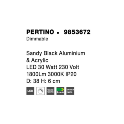 PERTINO loftljós Q380 30W 3K dimm svart - Image 5