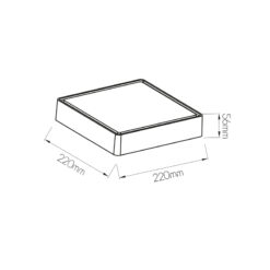 GOA Loftljós 220x220mm 12W 3K grátt IP65 - Image 2