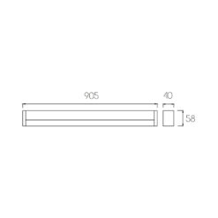 SKEELER LED speglaljós, grátt 905mm 18W 3K - Image 2