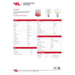 LED G95 glær 10W 1055lm 925 E27 dimmanleg - Image 2