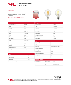 Alternative view of LED G95 glær 10W 1055lm 925 E27 dimmanleg