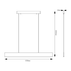 PURE 120 cm, 26W 3K beint, svart , dimmanlegt - Image 2