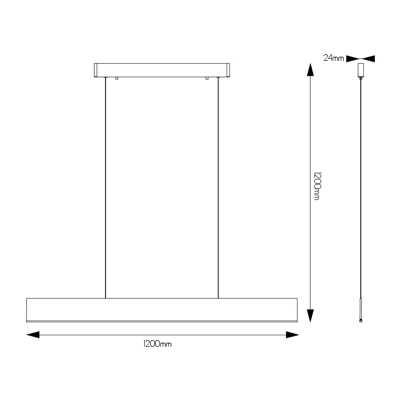 PURE 120 cm, 26W 3K beint, svart , dimmanlegt - Image 2