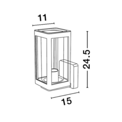OMIKA úti veggljós dökkgrátt LED E27 12W IP54 - Image 3