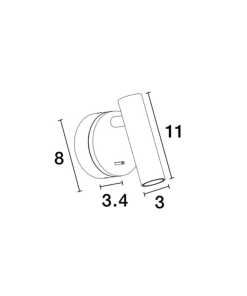 Alternative view of CLIP veggljós gyllt LED 3W 3K IP20