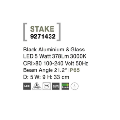 STAKE Kastari á spike LED 5W 3K 375lm IP65 svart - Image 4