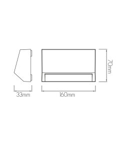 Alternative view of KITO Led útiljós á vegg, 3W 160mm, grátt IP65