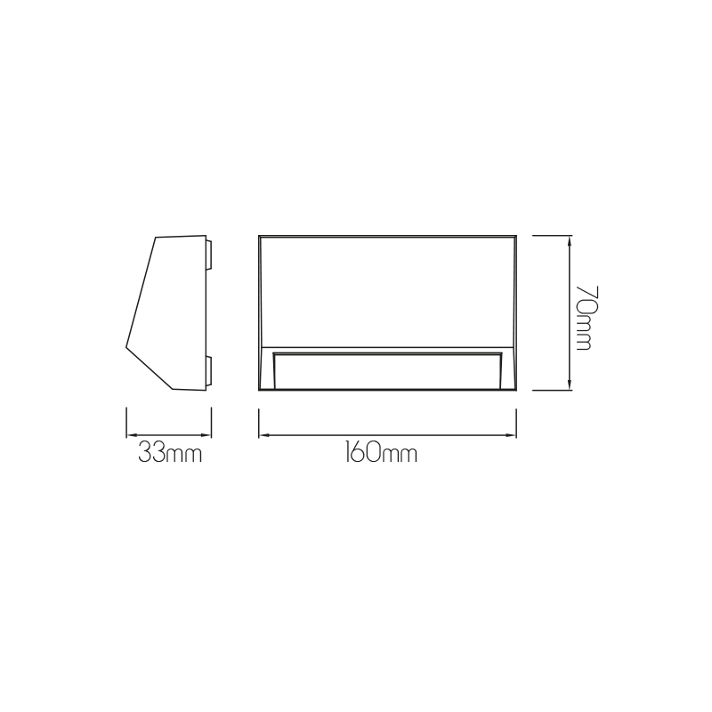 KITO Led útiljós á vegg, 3W 160mm, grátt IP65 - Image 2