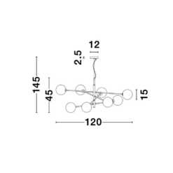 VITRA hangandi G9 8x5W gyllt/svart/opal - Image 4