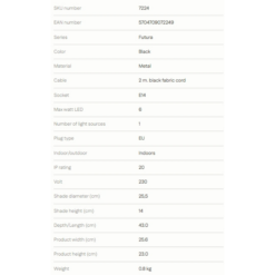 FUTURA veggljós 40W E14 svart/hvítt - Image 4