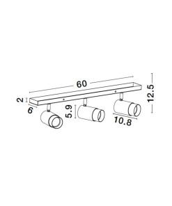 Alternative view of POGNO kastari GU10 3x10W svart/gyllt