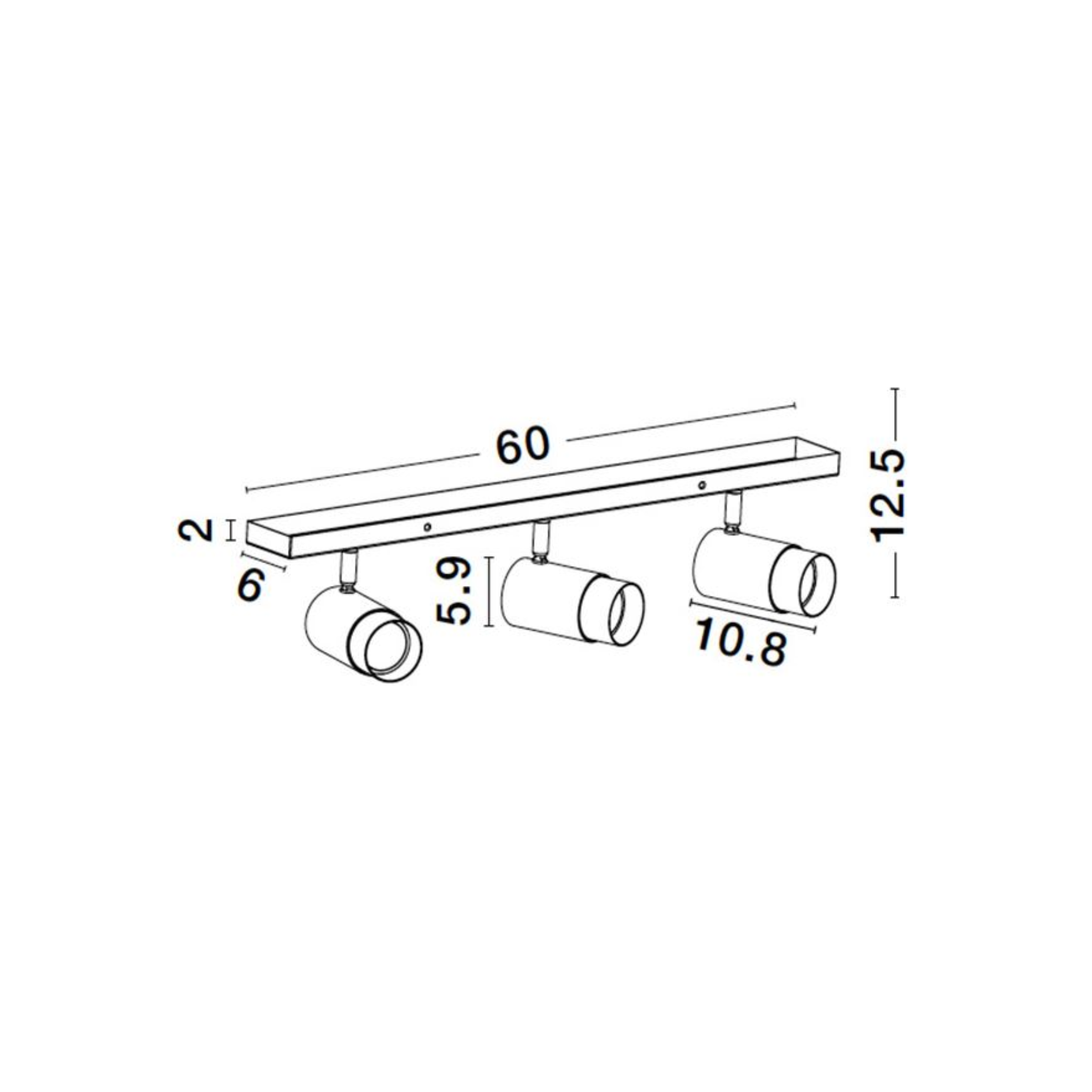 POGNO kastari GU10 3x10W svart/gyllt - Image 2