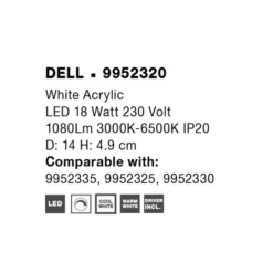 DELL LED ljós fyrir viftu 18W 1080Lm IP20 - Image 2