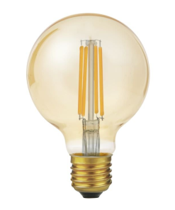 LED E27 Filament Globe G80x120mm 230V 550Lm 6.5W 2200K 922 360° AC Gold Dimmable