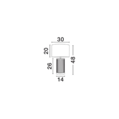 NAU borðlampi LED E27 1x12W IP20 án peru ljósbrúnt/hvítt - Image 3
