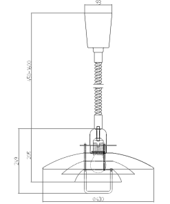 Alternative view of PRIMUS dragljós, Q430 100W E27 oxíðgrátt