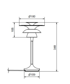 Alternative view of PICASSO borðlampi h355 Q180 LED G4 oxígrár
