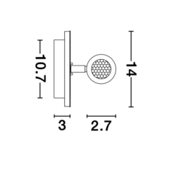 PENOR Led veggljós 9W 3K hvítt m/rofa - Image 3