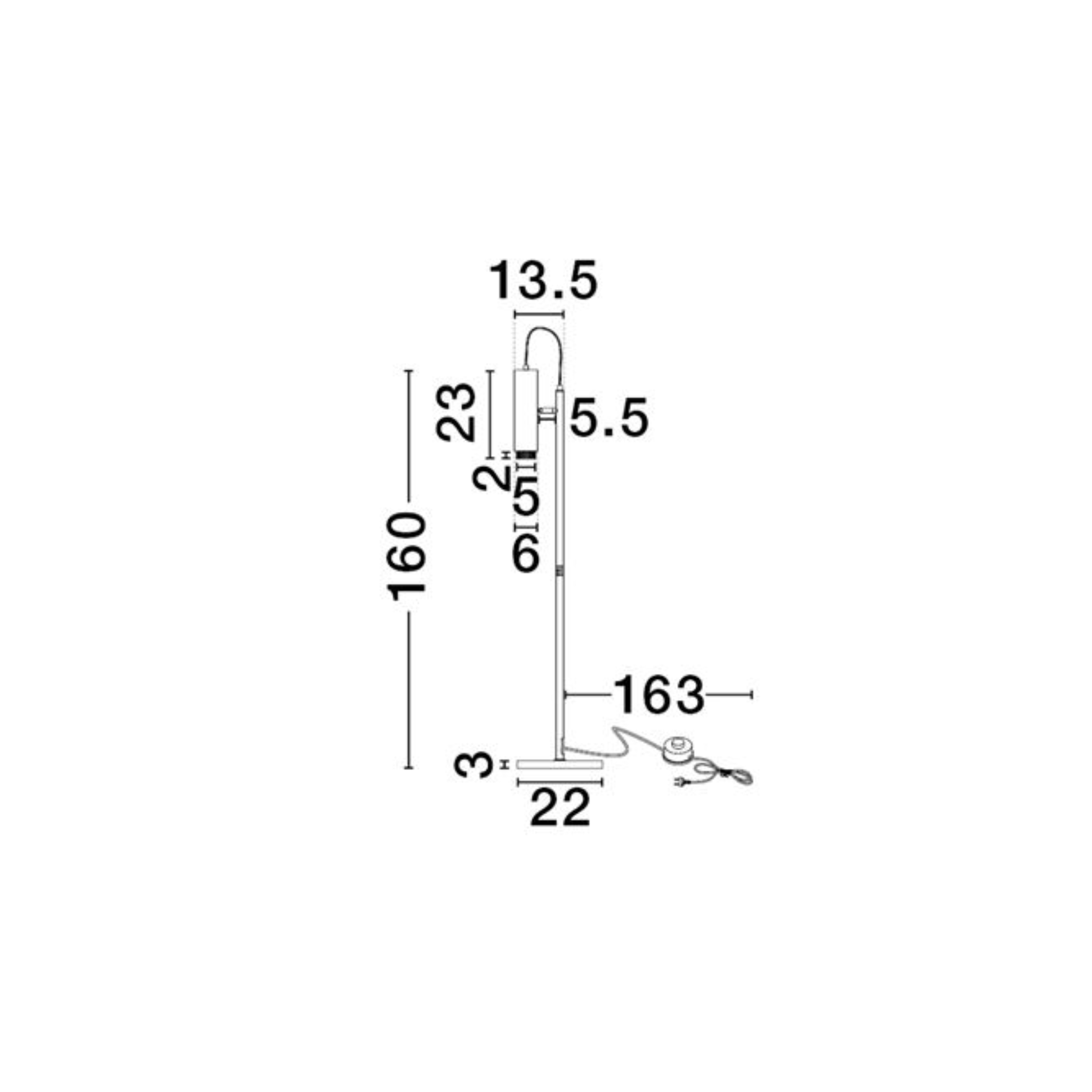 NESSI gólflampi LED MR16/GU10 1x10W IP20 án peru svart - Image 3
