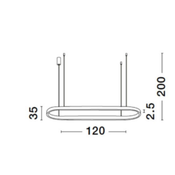 Cuppe hang. L:120 W:35 H:200 LED 58W 3K svart dimmanl. - Image 4