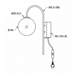 BALLON LED vegglampi 5W G9 satin brass - Image 2