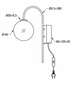 Alternative view of BALLON LED vegglampi 5W G9 satin brass