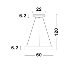 RANDO THIN hangandi Q600 LED 50W 3K 3250lm brúnt - Image 4