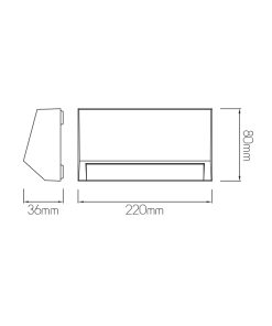 Alternative view of KITO Led útiljós á vegg, 4W 220mm, svart IP65