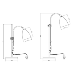 xSWAY borðlampi,h680 60W E27 hvítur - Image 2